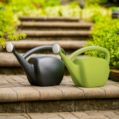 Root & Vessel 2 Gallon Watering Can Outdoor, Made in USA, Large Fill Hole & Long Spout & Handle for Ease of Use, Removable Nozzle, Outdoor & Indoor Use, Green