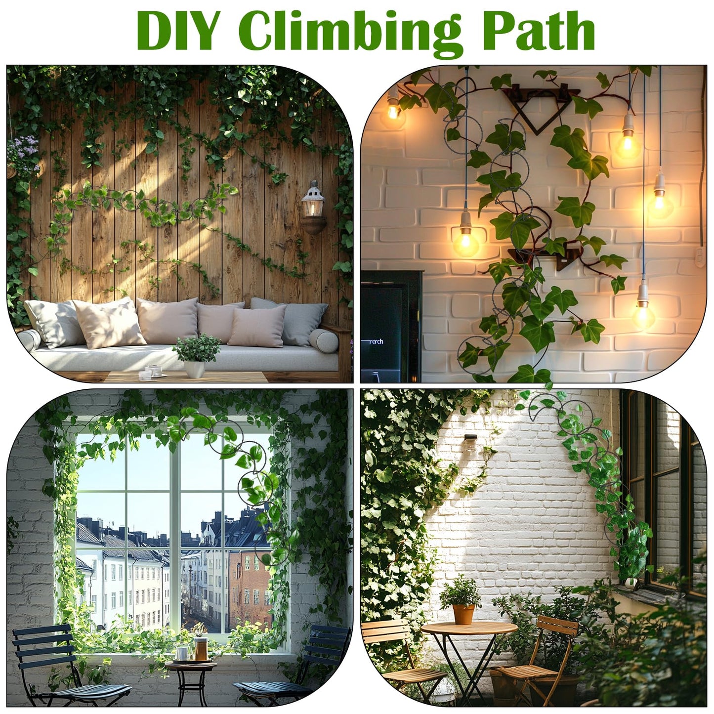 Vodolo 18 Pcs Chain Trellis for Climbing Plants Indoor Outdoor,Wall Plant Vine Climbing Support for Potted Plants,Houseplant Accessorie for Climbing Plants Pertains to Monstera,Pothos,Ivy,Wisteria