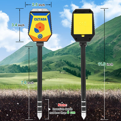 CIZTADA Smart Soil Moisture Meter pH Salinity Tester 8 in 1 Moisture pH Light Environment Humidity Fertility EC Salt Temp Soil Meter for Indoor/Outdoor Plants with App Monitor for Garden, Lawn, Farm