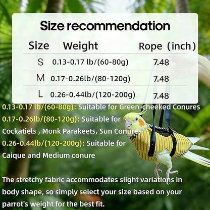 DRESSO Portable Bird Carrier Bag, Escape Resistant Parrot Carrier Bag Harness for Small Medium Parrots, Cockatiel,Green-cheeked Conure, Random Color