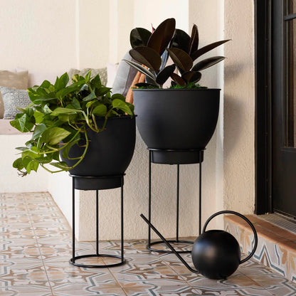Bloem Fresca 2.5L Watering Can, Black Powder Coated with Novelty Handle and Long Sleek Spout