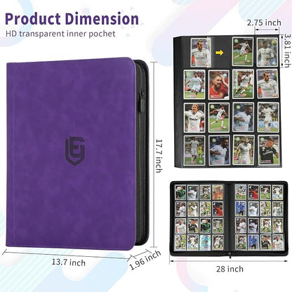 1024 Pocket Card Binder,16 Pocket Trading Card Binder，Side Loading Collectible Card Albums for MTG, for TCG Football, Sports, Game Cards Purple