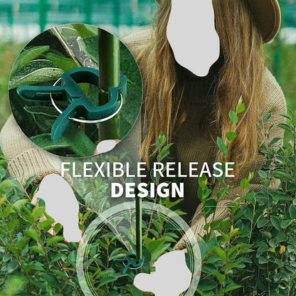 Plant Clips Green Gentle Gardening Plant & Flower Lever Loop Gripper Clips, Tool for Supporting or Straightening Plant Stems, Stalks, and Vines, Garden Clips, by RamPro (80 pc)