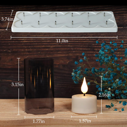 yunsheng Rechargeable Flameless Tea Lights Candles with Remote Timer & Charging Base, 12pcs Battery Operated LED Votive Candles Flickering for Home Halloween Chirstmas Lantern Candle Holder Decoration