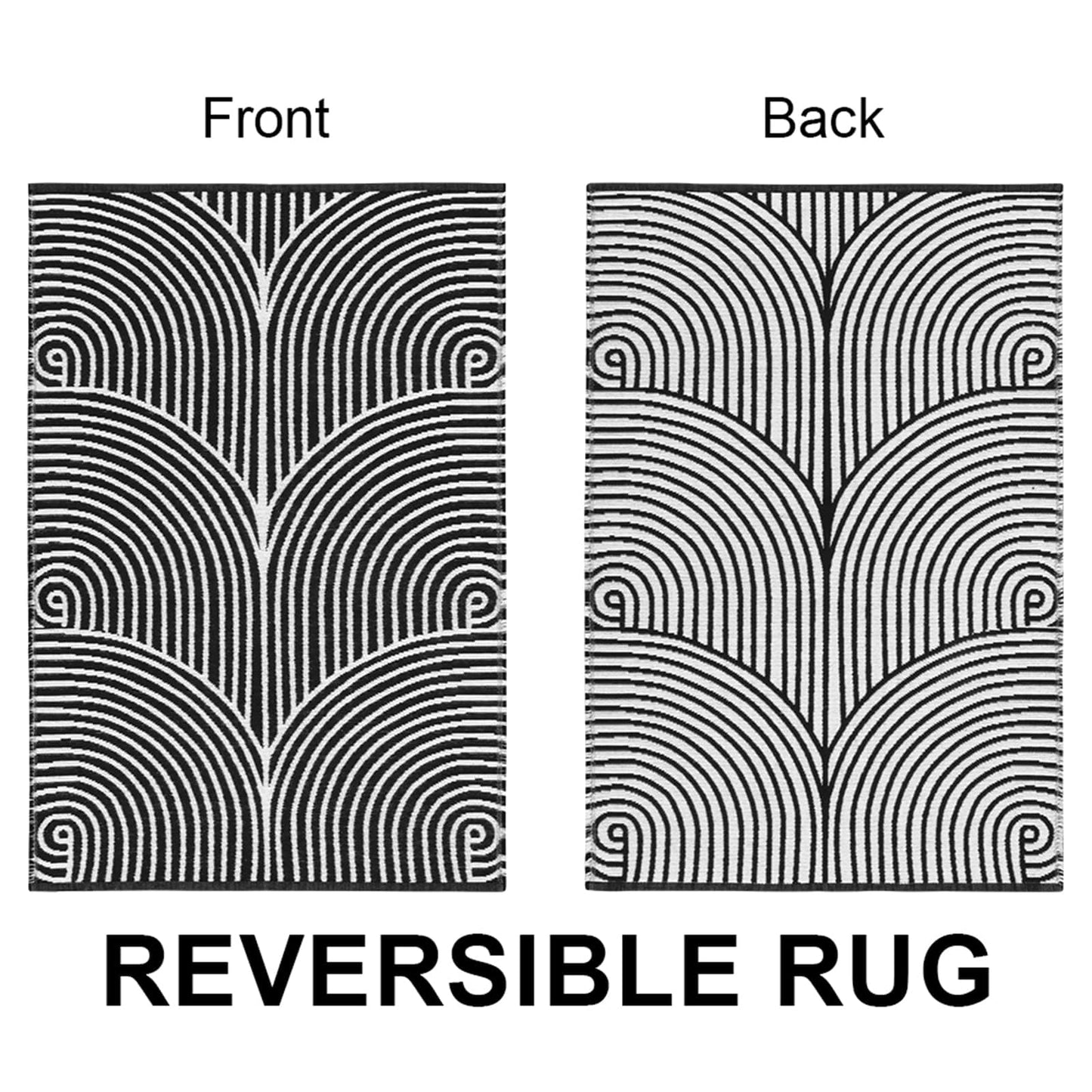 Tiffasea Front Door Mat 2'x3', Machine Washable Welcome Mats Cotton Woven Small Rug Reversible Indoor Outdoor Rugs Layered Floor Mat for Entryway/Kitchen/Bathroom/Bedroom(Black and White)