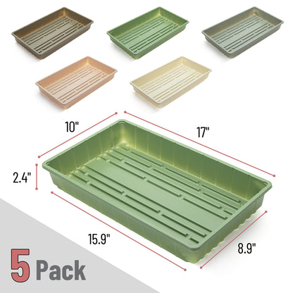 Mr. Pen- Seed Starter Trays, 10 Pack, 17"x10"x2.4", Durable Plastic Growing Trays, Stackable and Reusable Seedling Starter Kits for Indoor, Outdoor, Greenhouse Gardening, Planting, Hydroponic Systems