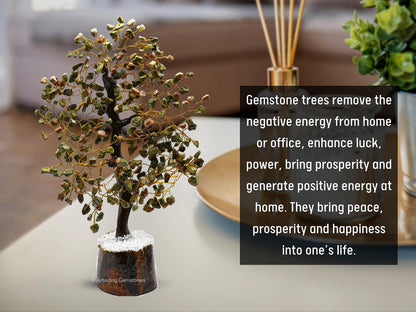 Unakite Natural Healing Premium Crystal Bonsai Feng Shui Fortune Money Tree of Life for Home Office Decor (Gift Box Ready,10-12 Inch)