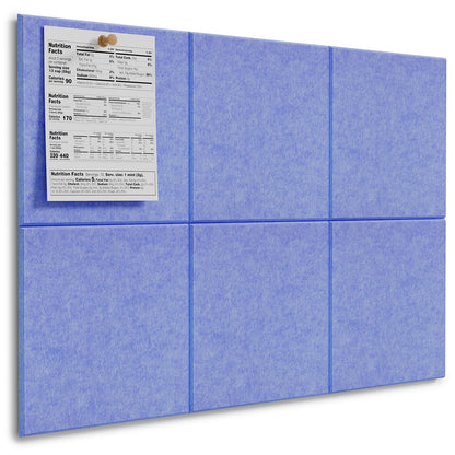 MaxGear Large Cork Board for Wall 36" x 24", Sky Blue Bulletin Board, 6 Pack Felt Wall Tiles with Pushpins, Cork Boards for Office Push Pin Board Tack Board Felt Board
