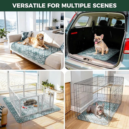 FXW Washable Pee Pads for Dogs, Puppy Pads with Super Absorbent, Specifically Designed for FXW Rollick/Homeplus 24inch 6 Panels Dog Playpen, 39" x 63" Rectangle, Tribal Blue, 1 Pack