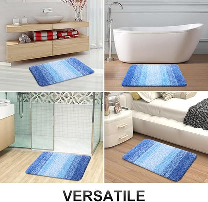 OLANLY Large Bathroom Rugs Mat 45x27, Extra Soft Absorbent Microfiber Bath Rugs, Rubber Backing, Quick Dry, Washable Bath Mats for Bathroom, Tub and Shower, Home Decor Accessories, Light Royal Blue