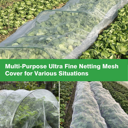 Garden Mesh Netting 10'x33' Plants Covers Ultra Fine Bug Cover Keep Trees Vegetables Fruits from Cicada Mosquito Netting for Patio Crops Flowers Protection Cicada Insect Net (White)