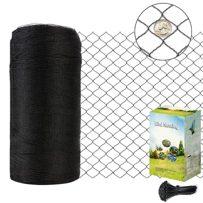 25x50ft Bird Netting, 1 inch Mesh, Heavy Duty Garden Netting for Fruit Trees, Blueberry Bushes, Vegetables, Extra Strong Woven Mesh Against Birds, Deer, Squirrels, Poultry and Other Animals