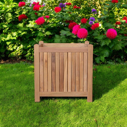 HomeRoots 18" Natural Solid Wood Indoor Outdoor Square Planter Box