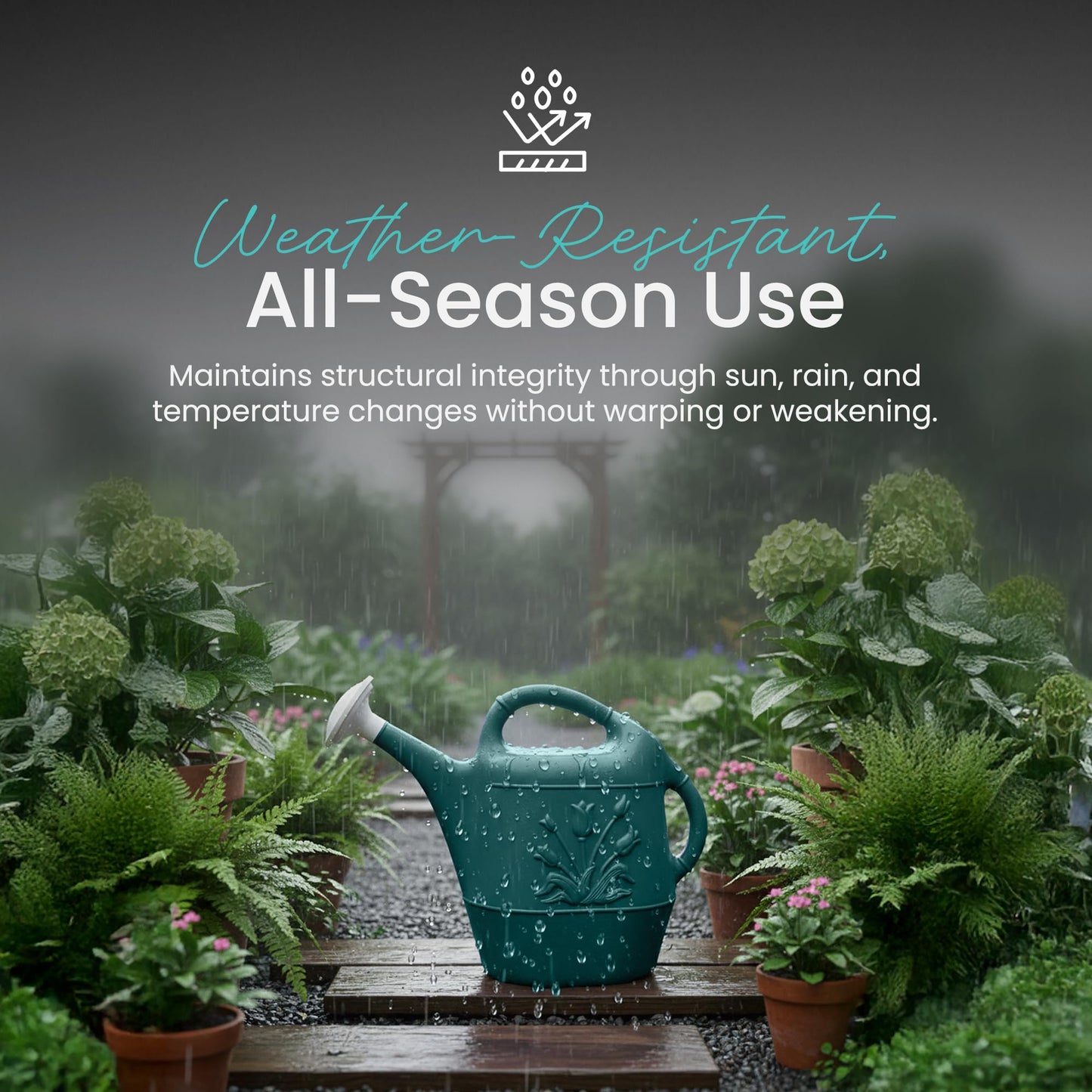 Union Products Watering Can, 2 Gallon Plastic Gardening Water Jug with 2 Handles for Garden, Indoor Plants, and Outdoor Flower Pots, Green