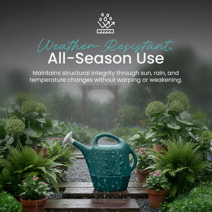 Union Products Watering Can, 2 Gallon Plastic Gardening Water Jug with 2 Handles for Garden, Indoor Plants, and Outdoor Flower Pots, Green