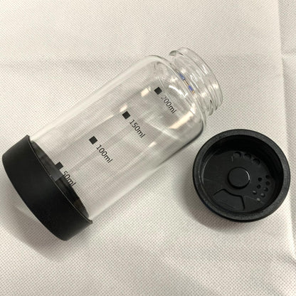 7 oz Salt and Pepper Shaker Set with 304 Stainless Cover Adjustable Outlet Holes Glass Spice Jars Dispenser Seasoning Cans for Kitchen Decor and Home Restaurant BBQ Camping Kitchen Accessories (2Pcs)