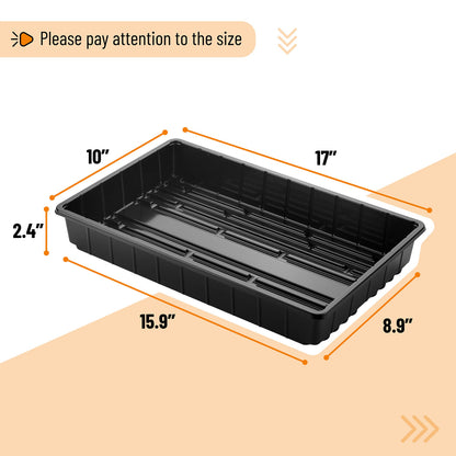 Mr. Pen- Seed Starter Trays, 5 Pack, 17"x10"x2.4", Durable Plastic Growing Trays, Stackable and Reusable Seedling Starter Kits for Indoor, Outdoor, Greenhouse Gardening, Planting, Hydroponic Systems