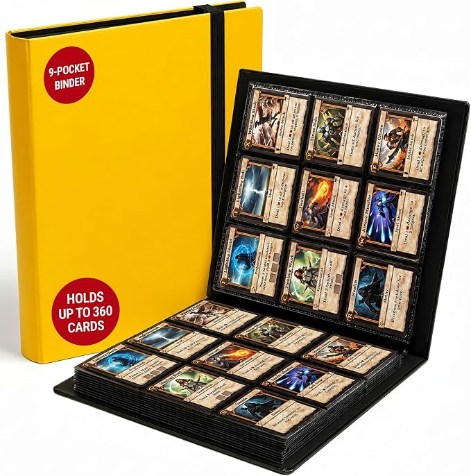 Ultra Pro 2025 Pokemon Card Binder 9 Pocket Featuring Pikachu – Trading Card Binder Holds 360 Cards Side Loading – Organizer for TCG Collectors with Elastic Strap Closure for Sleeved Cards