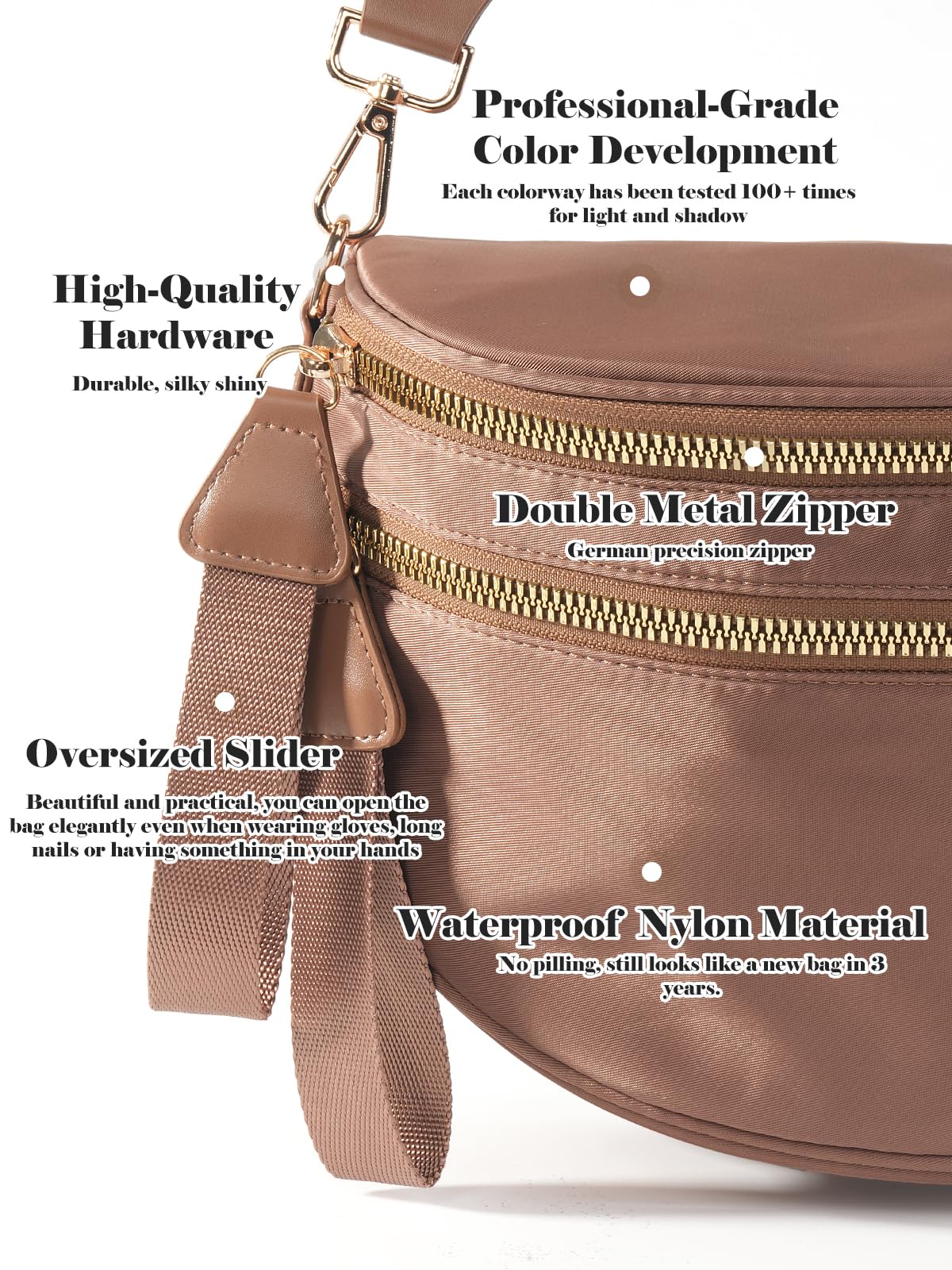 Pure Colour Crossbody Bag Bum Bag for Women,Spacious Purse Fanny Packs Belt Bag,Oversized Bum Bag (Colour Bum Bag-Beige)
