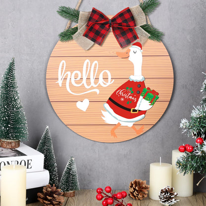 Seasonal Interchangeable Welcome Home Sign,Graduation Porch Goose Welcome Sign Front Door Decor With 4 Seasonal Wreaths and 32 Changeable Icons, Rustic Wood Wall Porch Hanger for Holiday Halloween Christmas Housewarming Gift