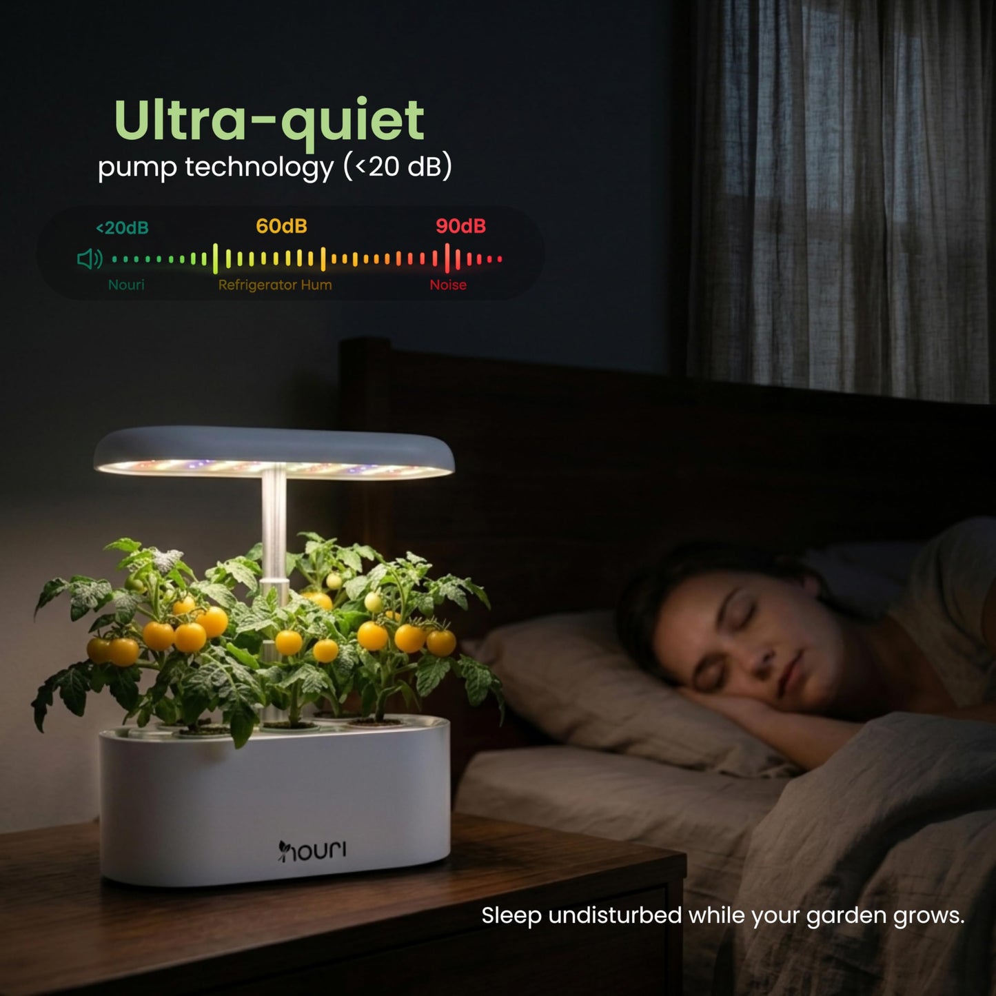 Nouri Hydroponics Growing System, 5 pod Smart Indoor Herb Garden Kit with LED Grow Lights, Hydroponic Herb Garden Indoor for Plant Lovers, Gardeners, Kitchen, Tomato Seeds Included