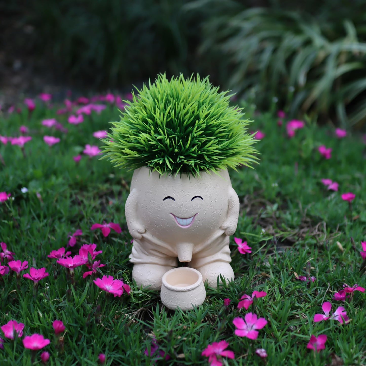 Dolkgy Cute Head Planter, Face Plant Pot Fun Head Vase for Plants for Indoor Outdoor Décor, Unique Cactus Office Flower Pots