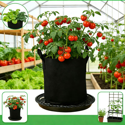 6 Pack 16 inch Self Watering Base for Fabric Grow Bag, Self-watering Plastic Elevated Plant Saucer Stand, Automatic Watering Tray for Non-woven Planter Flower Pot Growth Tent Greenhouse Indoor Outdoor