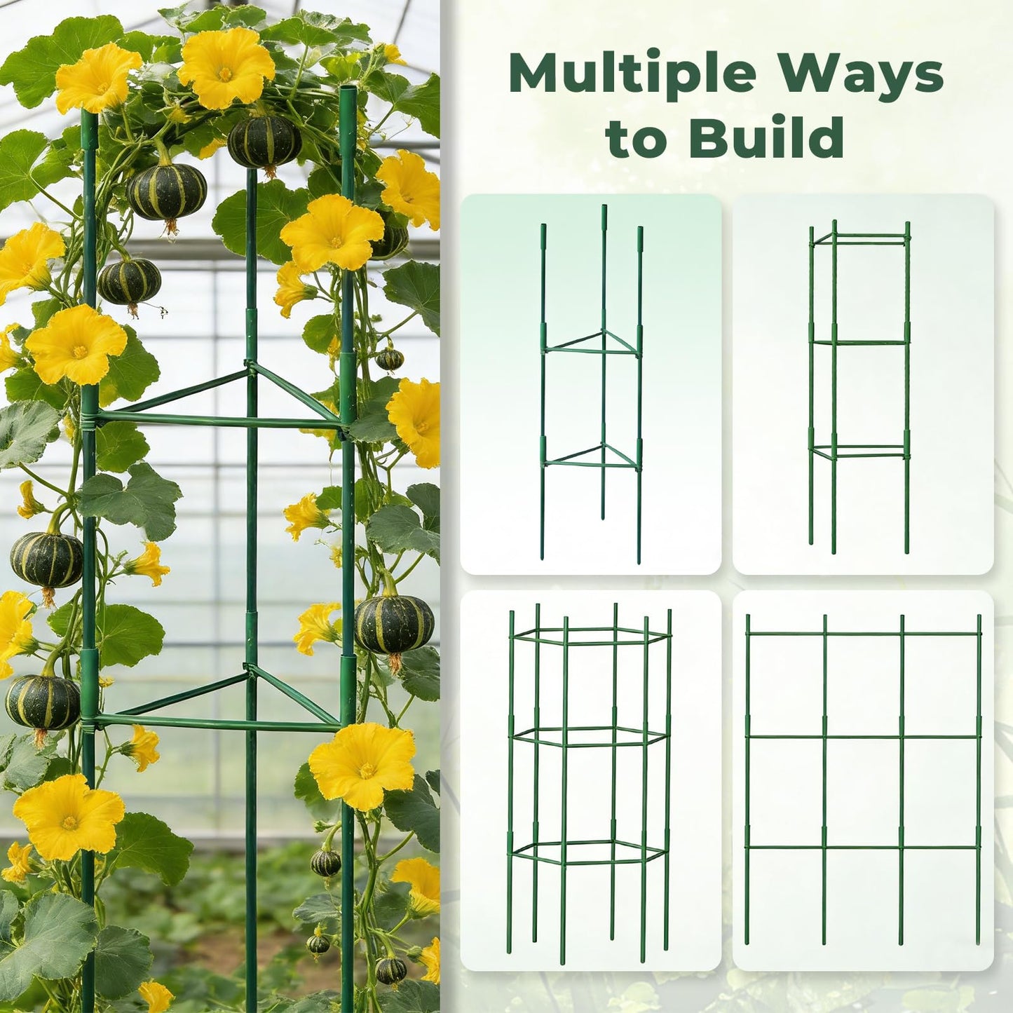 SDLDEER 6 Pack Tomato Cages for Garden, Up to 48in Adjustable Tomato Cage, Tomato Stakes Plant Cage for Garden Plant Support, Climbing Vegetables Plants Flowers