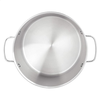 Amazon Basics Stainless Steel Induction Compatible Stock Pot with Glass Lid, Oven Safe, Dishwasher Safe, Sturdy, 8 Quart, Silver