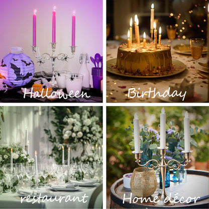 Viscacha 3 Candle Metal Candelabra Candlesticks Holder for Formal Events, Wedding, Church, Holiday Décor, Halloween Taper Candle Holder Stand Centerpiece Elegant Decoration Piece for Table, Black