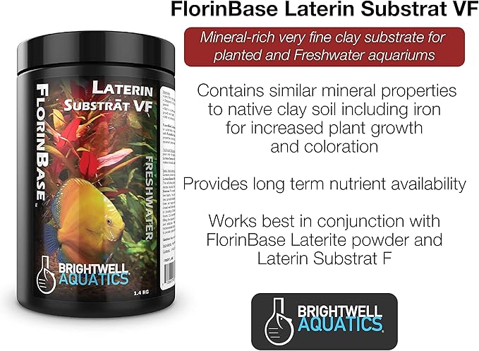Brightwell Aquatics FlorinBase Laterin Substrat VF - Very Fine Granular High Porosity Clay Base Substrate for Planted and Freshwater Shrimp Aquaria, 5 lbs