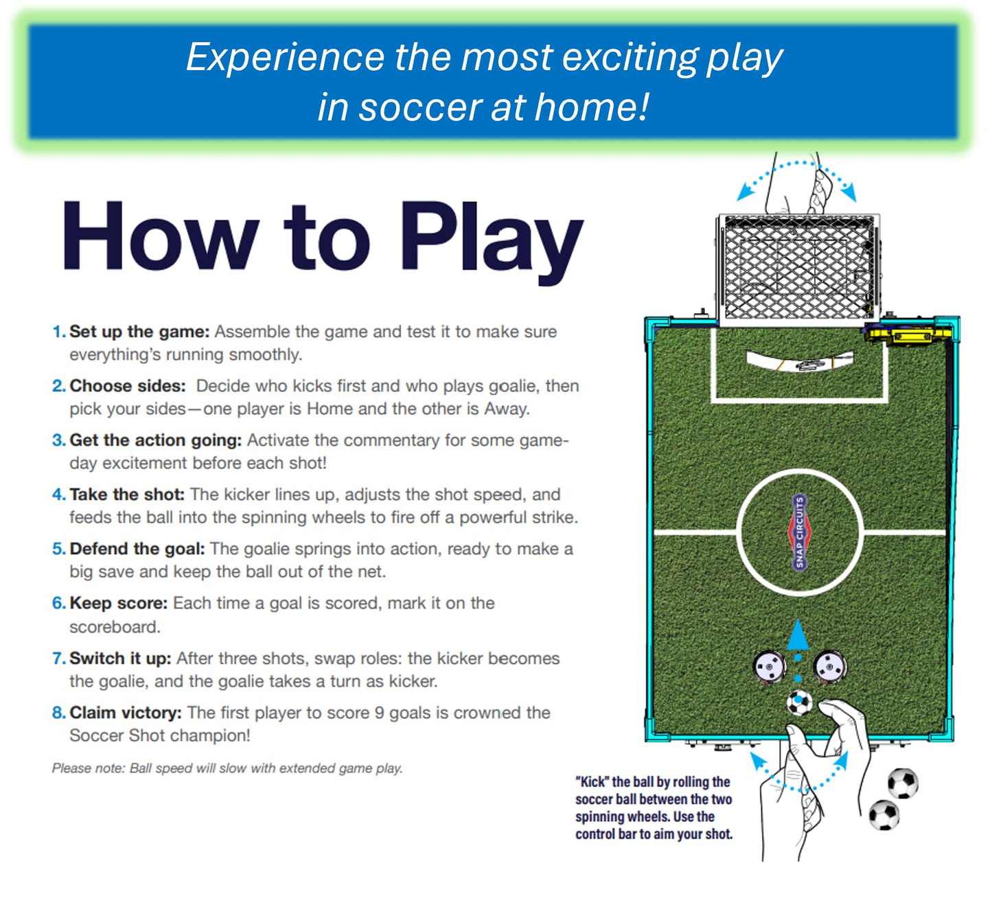 SNAP CIRCUITS Soccer Shot | Soccer Game | 2-Player Game | Tabletop Game | STEM Toy | 7+ Years