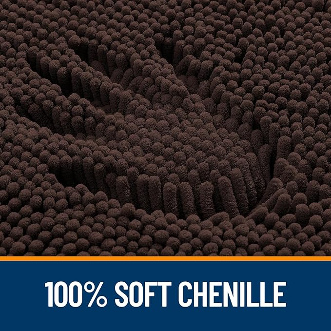 OLANLY Large Bathroom Rugs 50x30, Extra Soft Absorbent Chenille Bath Rugs, Rubber Backing Quick Dry, Machine Washable Bath Mats for Bathroom Floor, Tub and Shower, Home Decor Accessories, Brown