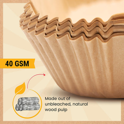 Air Fryer Paper Liners, 125Pcs Air Fryer Disposable Liners, Non-Stick and Oil Proof for Easy Cleanup, 8” Square for 5-8 qt Basket by Baker's Signature
