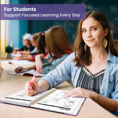 Planner 2026-2027, Academic Year Weekly and Monthly Calender Planner, from Jul 2026 - Jun 2027, Spiral Bound School Planning Book, Perfect for Teacher, Student, Women & Men, A4 (8.5" x 11"), Cosmic Amethyst