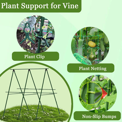 Cucumber Trellis for Raised Bed, 47" H*47" W Garden Trellis for Climbing Plants Outdoor,Metal Trellises Gardening Supplies,A Frame Plant Support Frame for Cucumber, Flower, Tomato, Grape