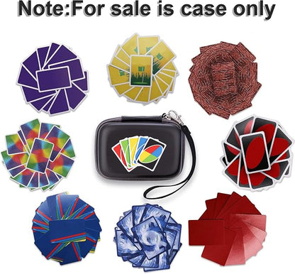 Leayjeen Cards Case Compatible with Skip BO/UNO/Pokemon/Phase 10 Card Game,Fits Up to 108 Cards,Carrying Storage Bag for Travel-Black(Case Only)