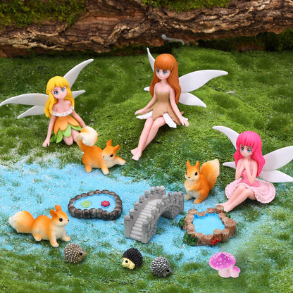 GGSTDDUP Fairy Garden Accessories 25Pcs - Miniature Garden Ornaments Landscape Decorations Mini Fairy Figures Animal Plant Furniture Set for DIY Terrarium Potted Plants Dollhouse Decor