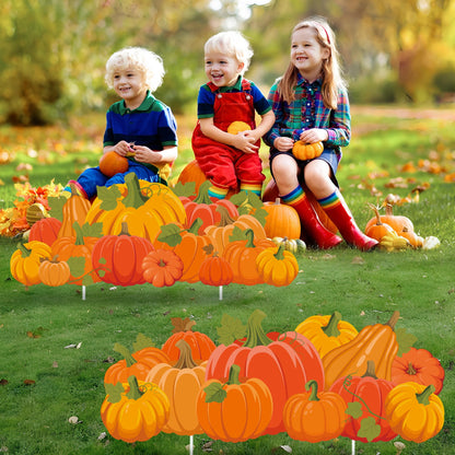Fall Yard Signs Decorations Thanksgiving Pumpkin Yard Stakes Outdoor Lawn Sign with Stakes for Autumn Pumpkin Patch Thanksgiving Harvest Lawn Patio Garden Decor, 30 Inch
