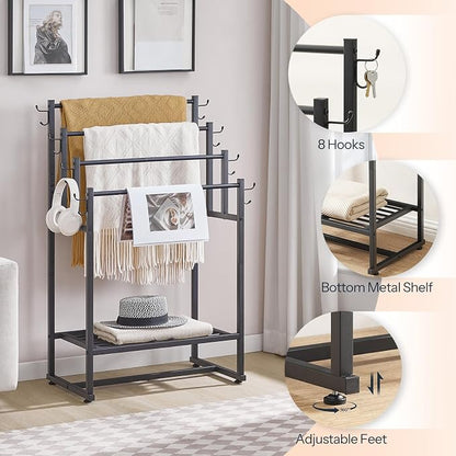HOOBRO Towel Rack and Blanket Ladder, Blanket Holder for Living Room, Bathroom BK07LB01-BF17CJ01