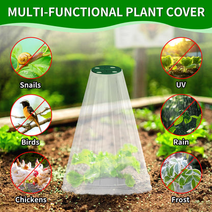 Webuys Garden Cloches for Plants, 30 Pack Garden Cloche with Rotary Vent, Reusable Bell Plant Covers, Plant Cloche Protectors from Animals Snails Birds Chickens, 7.9" H X 6.7" D (Transparent)