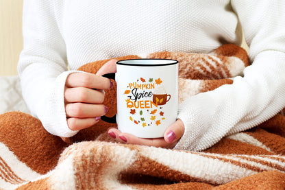 Casitika Halloween Coffee Mug. Pumpkin Spice Queen 11 Oz Coffee Mug. Fall/Autumn Cup For Friend Or Coworker.