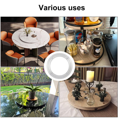 Yiksonyo 3 Pack 8 Inch Aluminium Alloy Turntable Bearing, Heavy Duty Swivel Turntable Lazy Susan for Round Dining Table, 8" Smooth Swivel Turntables for Lazy Susan Dining Table?Silver
