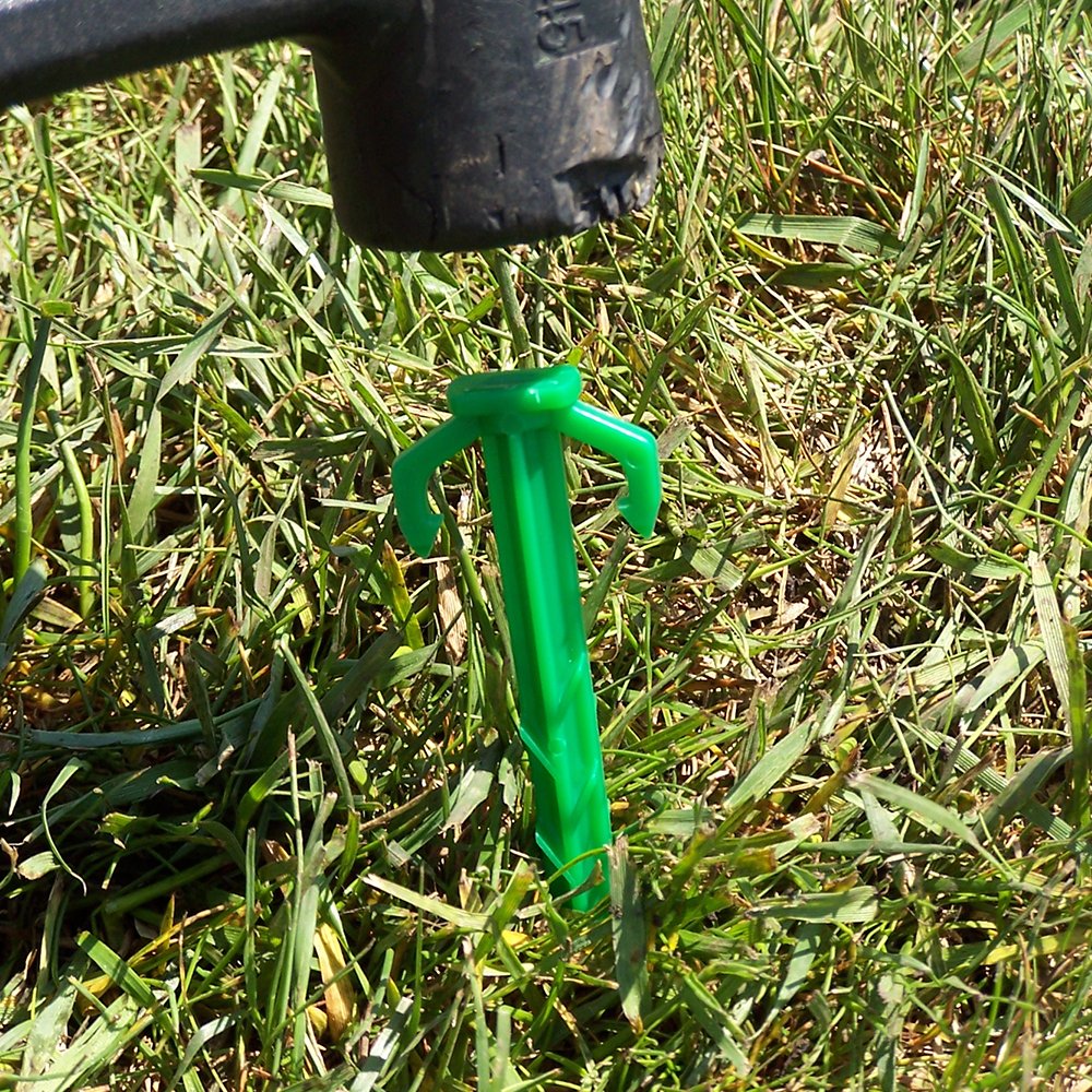 Made in U.S.A. Heavy Duty 6 inch Garden Stakes - Stronger Holding Power vs Metal Landscape Stakes Biodegradable Over Time (No More Rusting Metal) (6 inch, 12, Stakes)