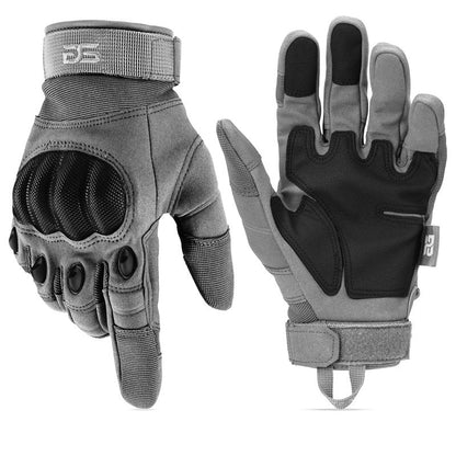 Glove Station Gloves for Men – Touchscreen Utility Gear with Hard Knuckle Protection Used in Motorcycle, Airsoft, & Outdoor Work Gray - Hard Knuckle Medium