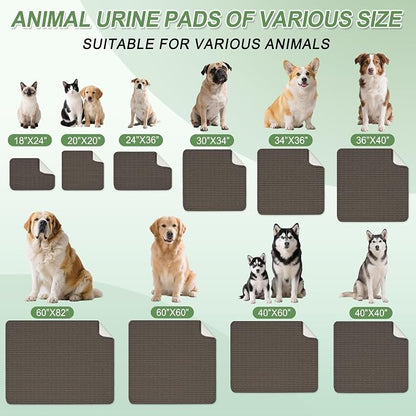 Washable Pee Pads for Dogs, Reusable Puppy Pads Dog Pads, Non-Slip Dog Pee Pads, Leakproof Pet Pee Pads Wee Wee Pads for Dogs. (Coffee, 60"x60"(Pack of 1))