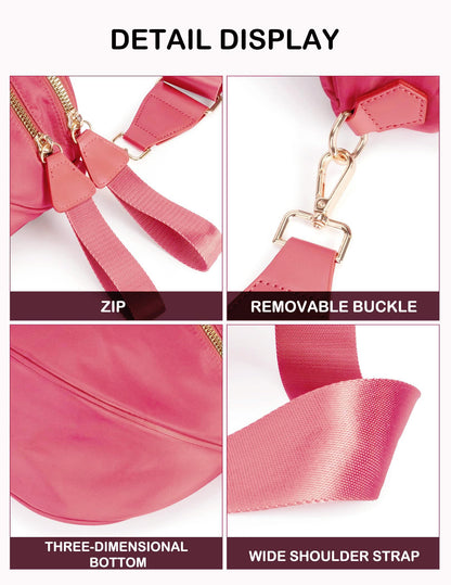 Spacious Nylon Crossbody Bag Bum Bag Handbags Wallets Purses Trendy Shoulder Bag for Women