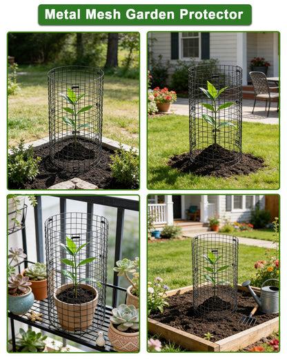 24Pcs Plant Protectors from Animals - Plant Cages for Outdoor Plants 11.8"x15.8" Metal Mesh Garden Protector for Flowers, Vegetables, to Stop Rabbits, Chickens and Squirrels