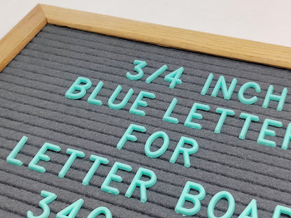 G GAMIT Felt Letter Board Letters Sets - Pre-cut 340pcs 3/4 Inch(0.75") Blue Letters with Canvas Bag(No Board Included)