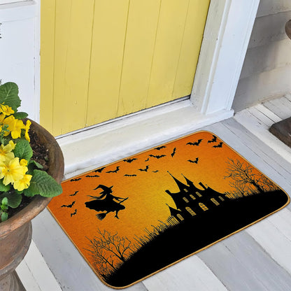 SHGAIL Halloween Welcome Door Mat, Non-Slip Front Doormat for Indoor, Low Profile Entrance Rug 30x17 Inch, Summer Home Gift